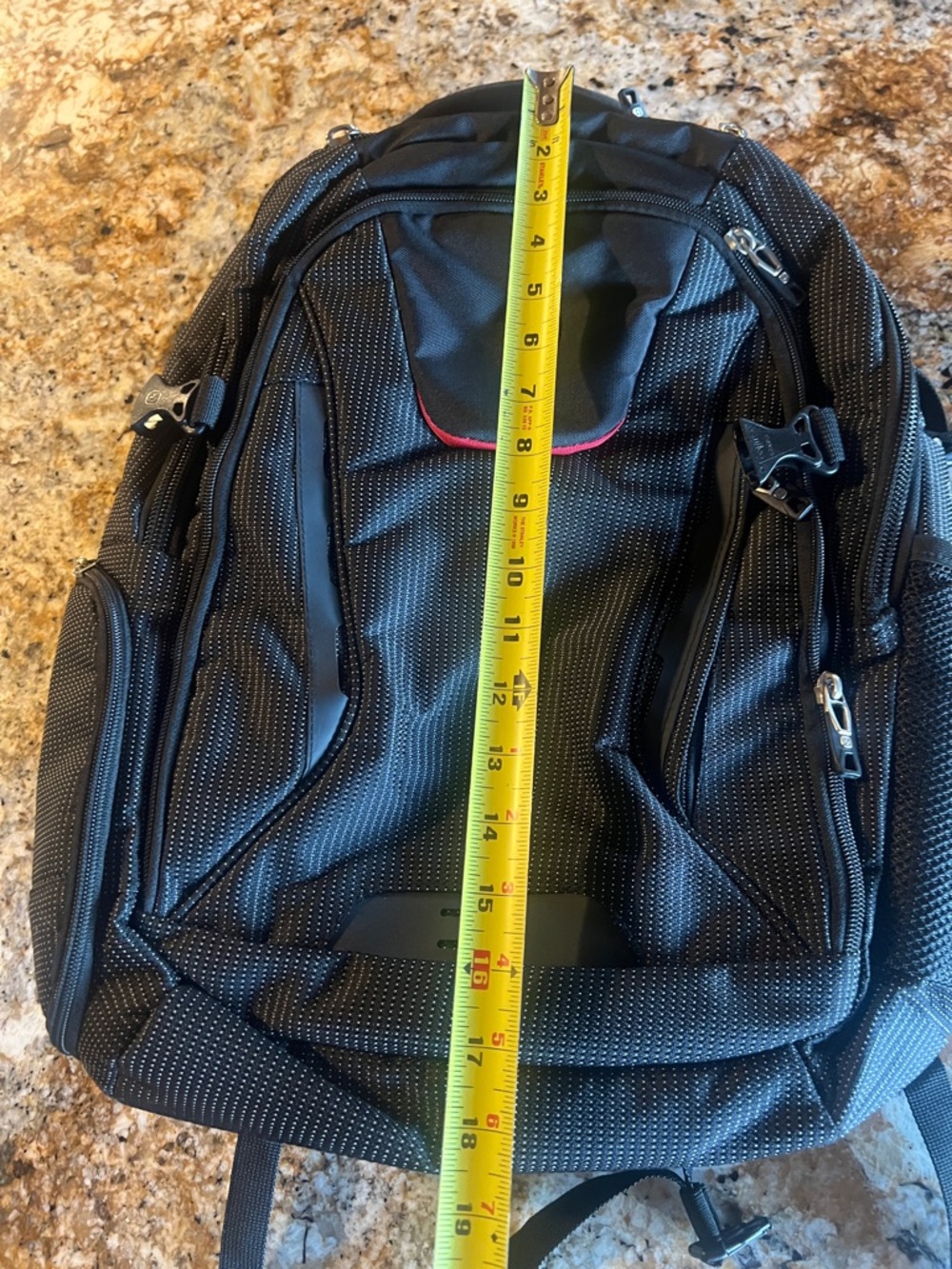 SwissGear Black Backpack with Red Logo Accent - Picture 10 of 11
